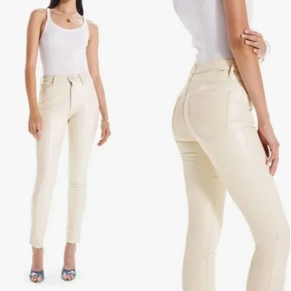 MOTHER High Rise Jeans in Cream